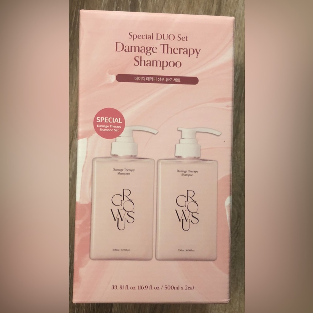 GROWUS Damage Therapy Shampoo, 500mL/16.9 fl oz, 2-pack.